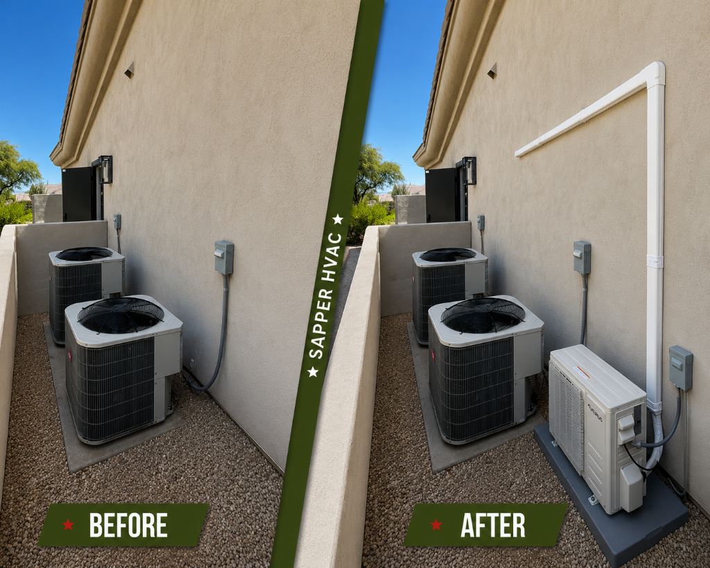 Sapper HVAC before and after installation