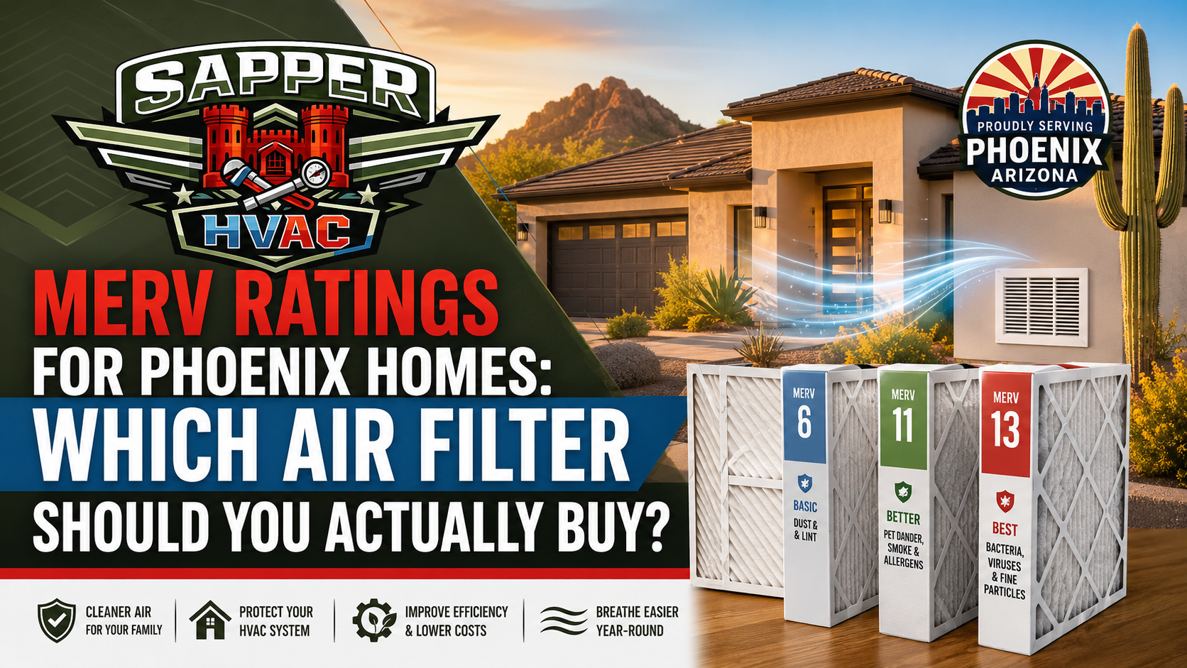 Pleated MERV 11 air filter being replaced in a Phoenix home return vent