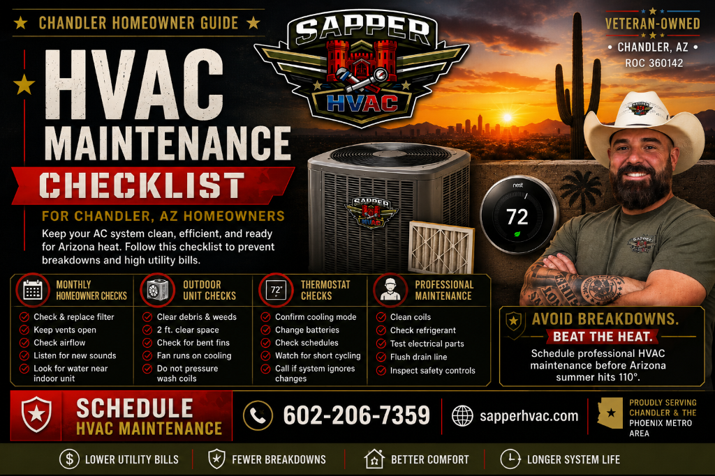 HVAC maintenance checklist for Chandler, AZ homeowners