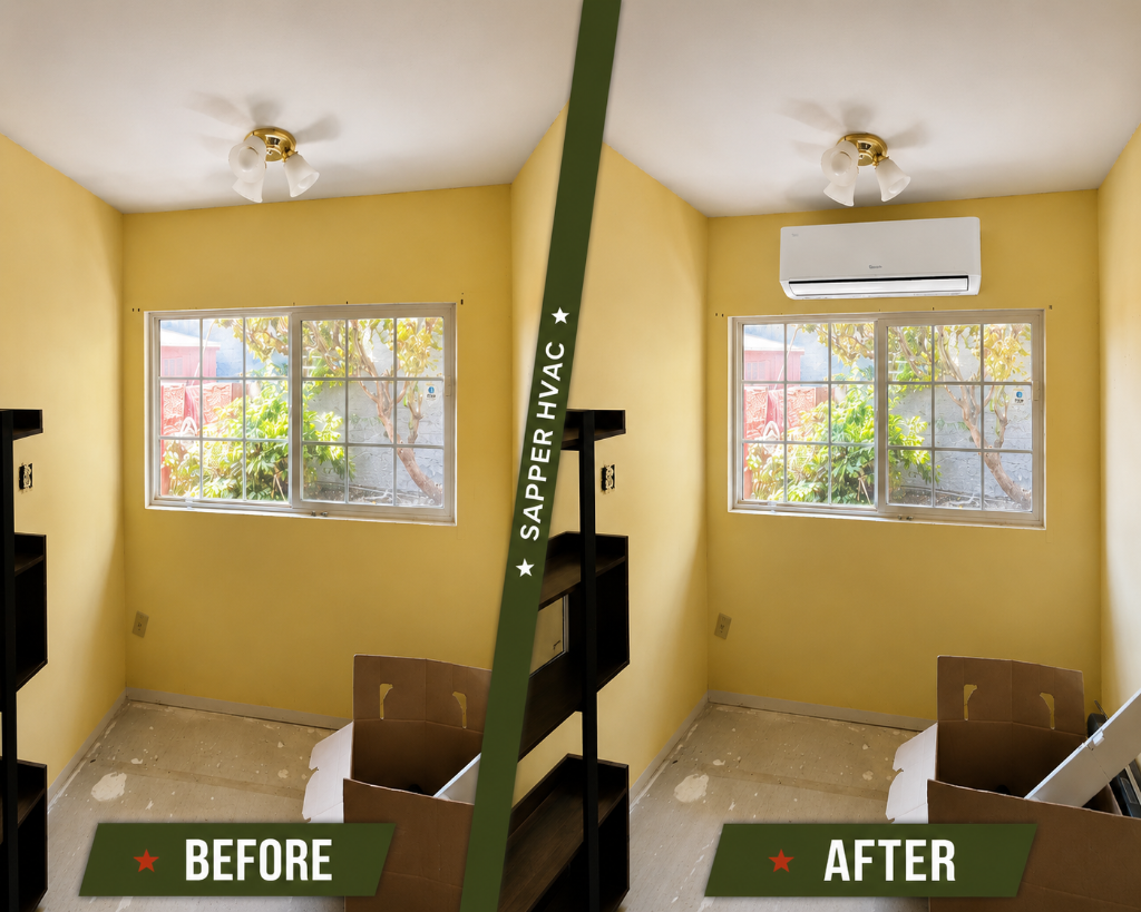 Sapper HVAC before and after installation
