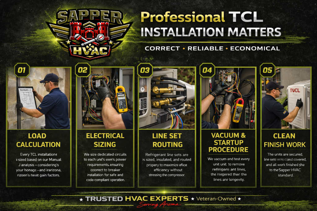 Professional TCL mini split installation process in Phoenix Arizona
