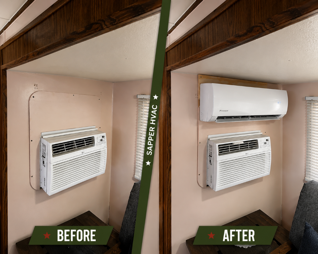 Sapper HVAC before and after installation