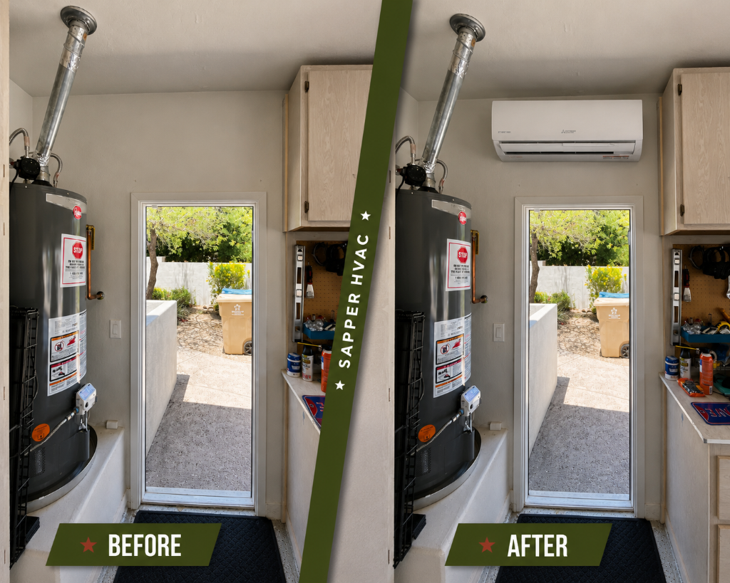 Sapper HVAC before and after installation