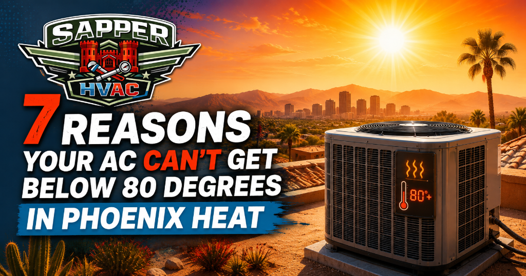 Thermostat reading 82 degrees inside a Phoenix Arizona home during a summer heat wave