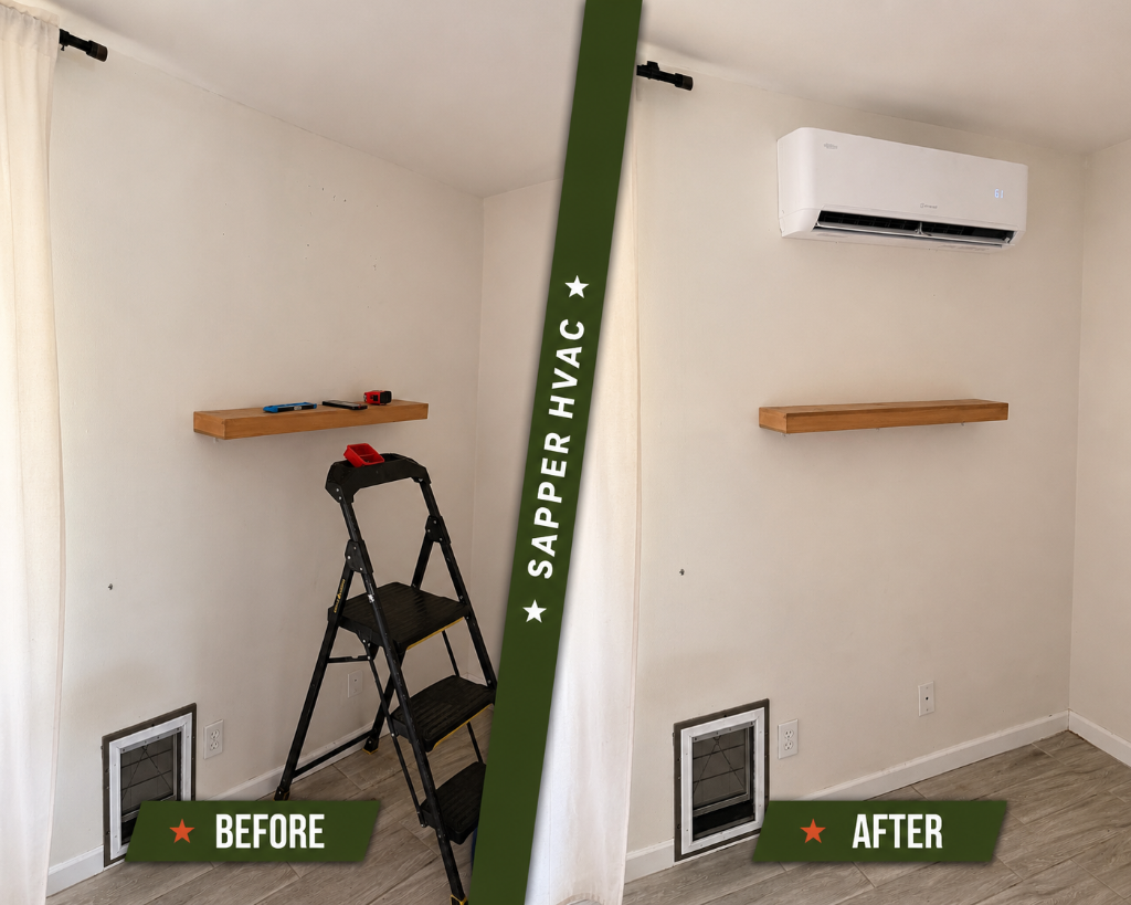 Sapper HVAC before and after installation