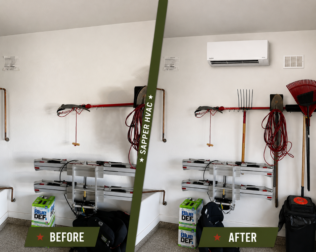 Sapper HVAC before and after installation