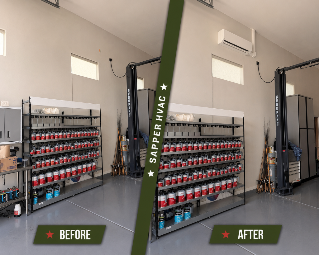 Sapper HVAC before and after installation