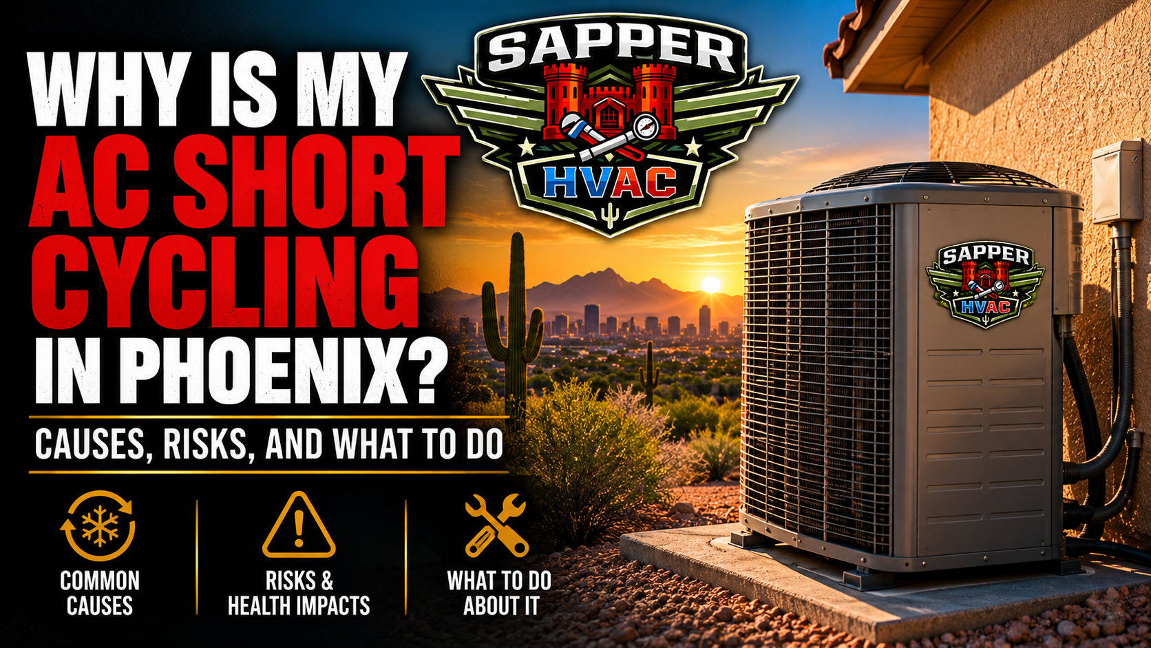 Phoenix AC condenser unit short cycling in summer heat