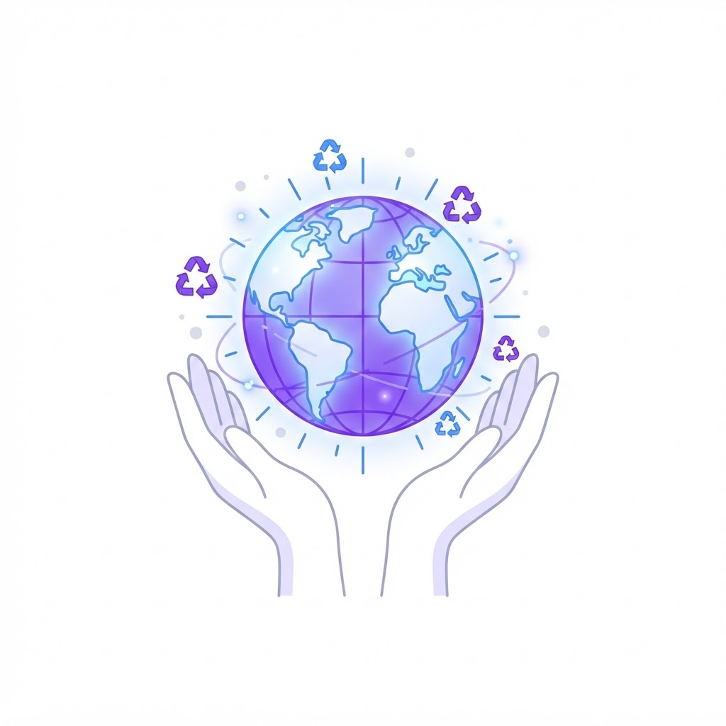 Hands holding a sustainable Earth globe
