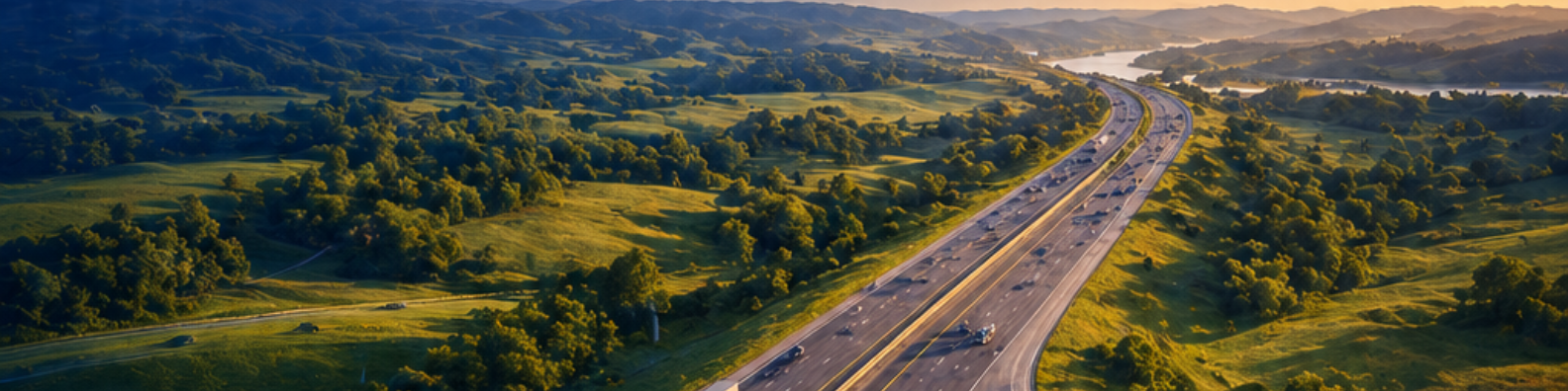 I-71 highway corridor through Kentucky's rolling countryside