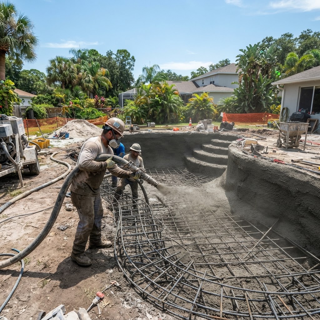 Backyard Transformation: Shotcrete Day in Tampa Bay — Customer Projects insights from Luxury Custom Pools, Tampa FL