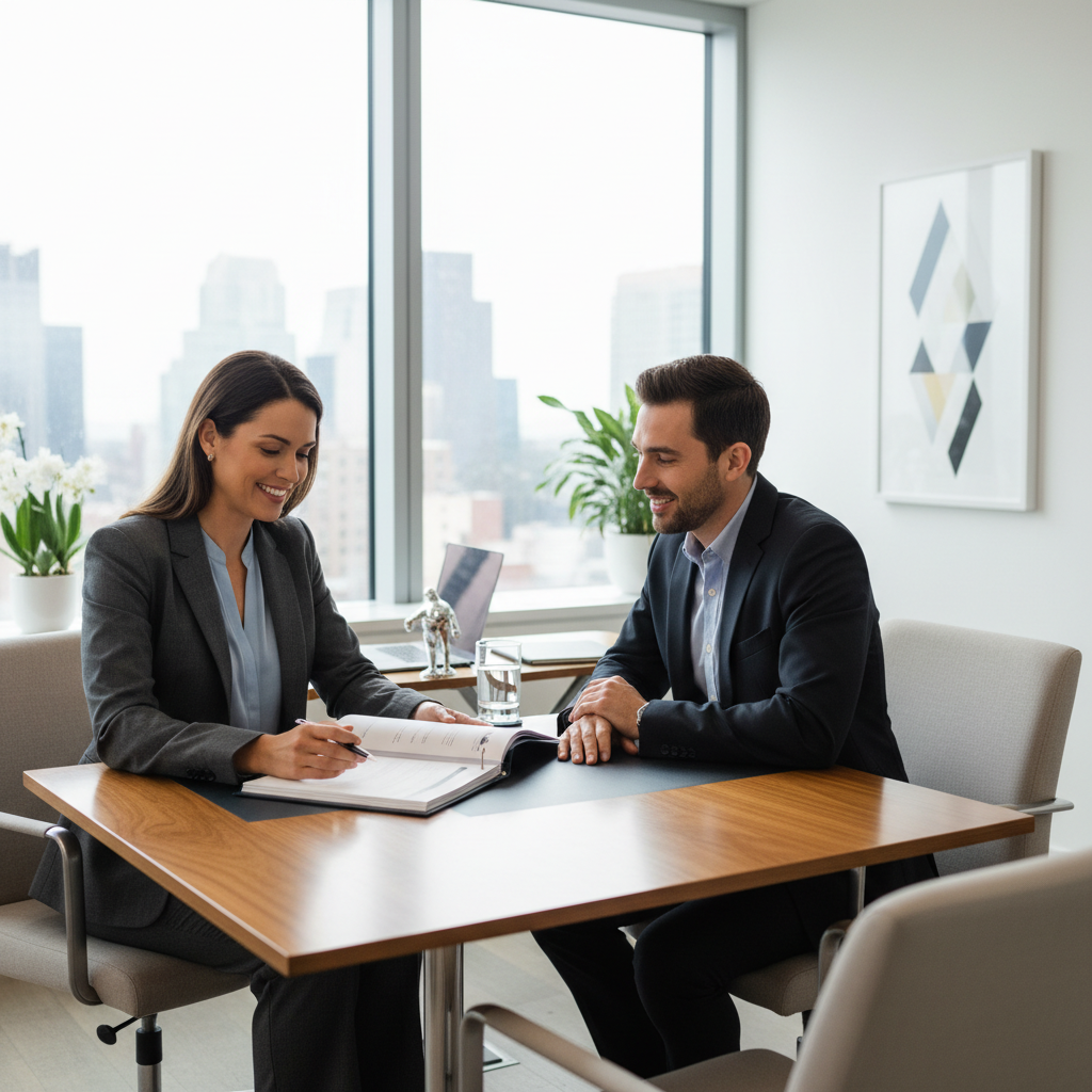 Sales executive interviewing a candidate screened with a SalesIndex hiring assessment