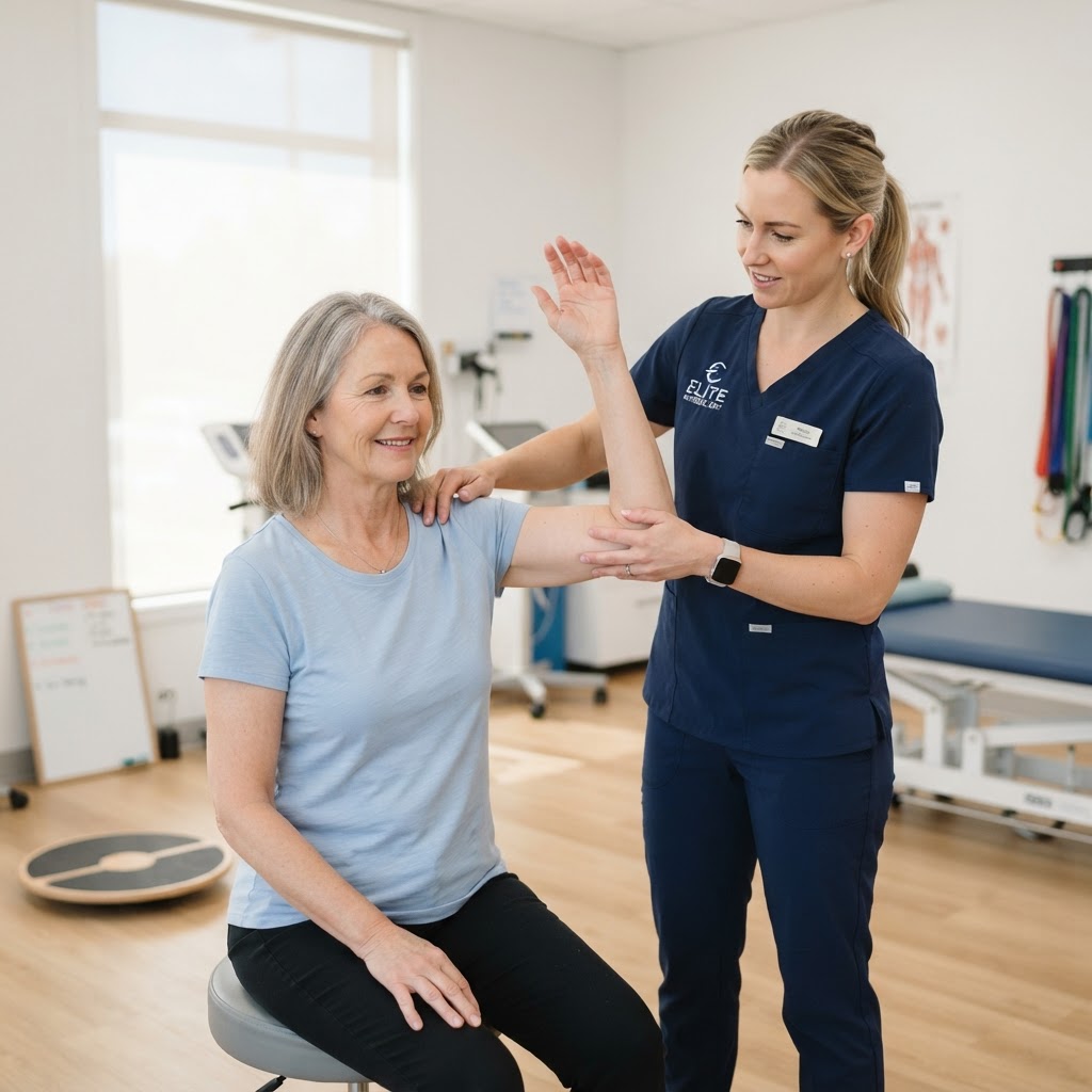 Sesión de rehabilitación kinesiológica