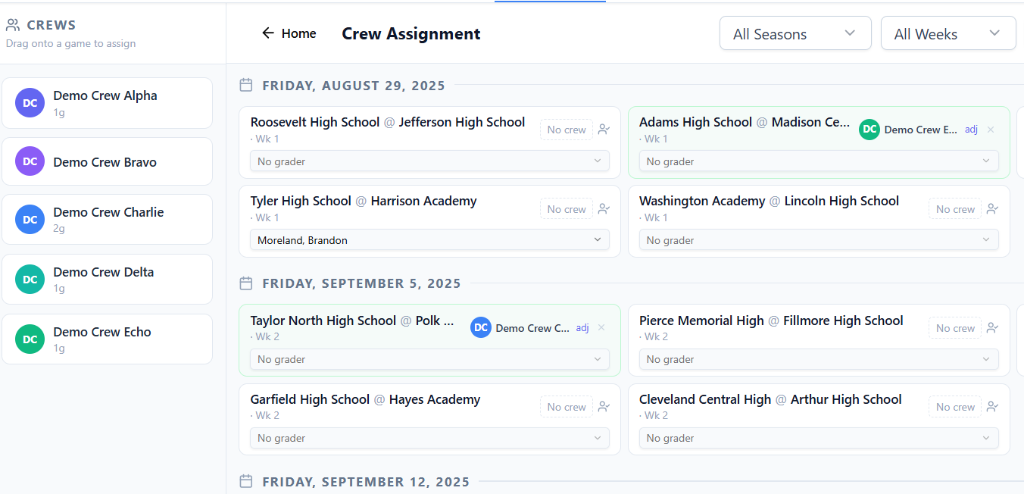 Game Assignments