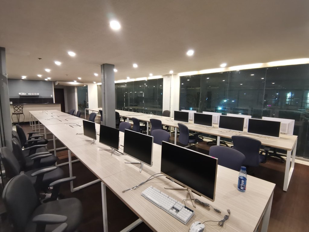 Open-plan office workstations