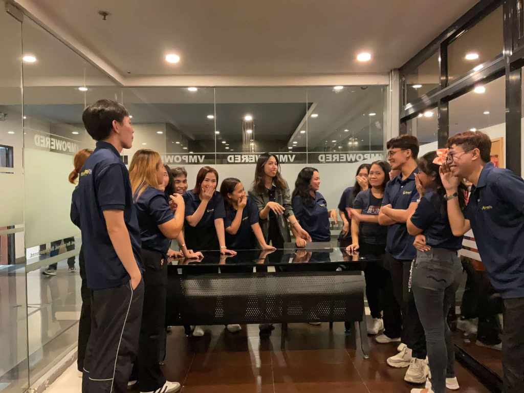 Team gathering in the office meeting room