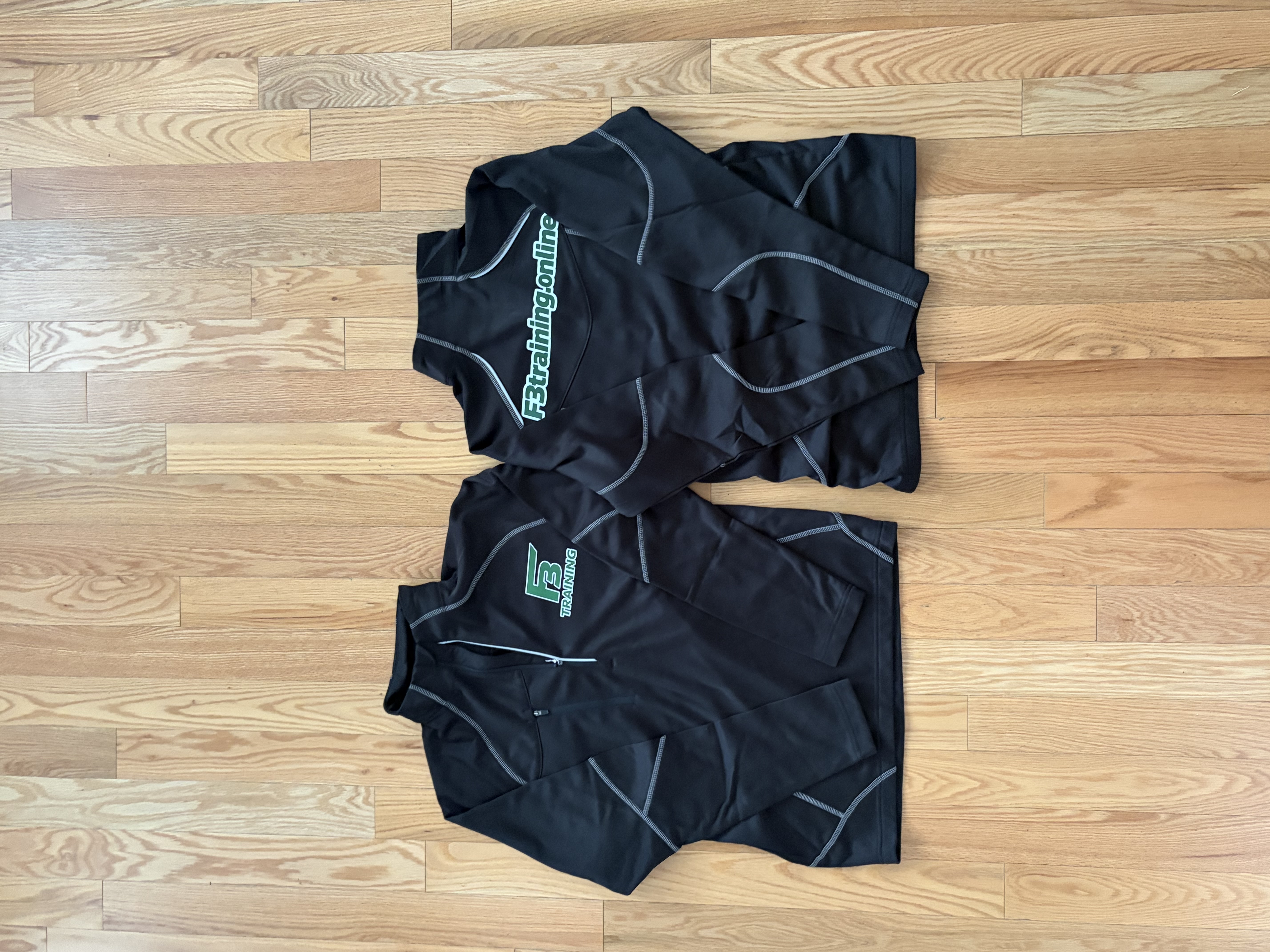 Quarter-zip pullover, front & back