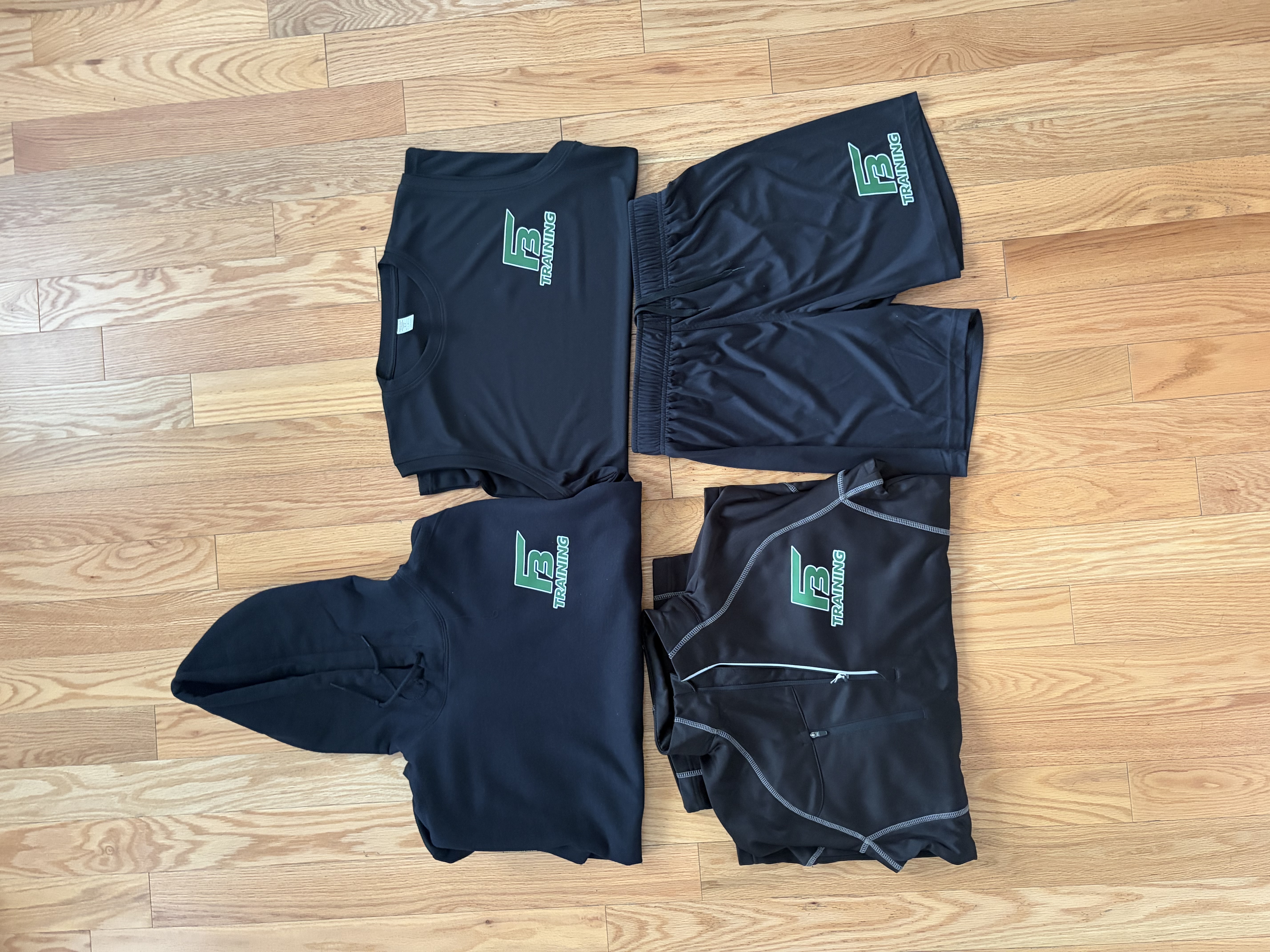 Tee, shorts, hoodie & quarter-zip