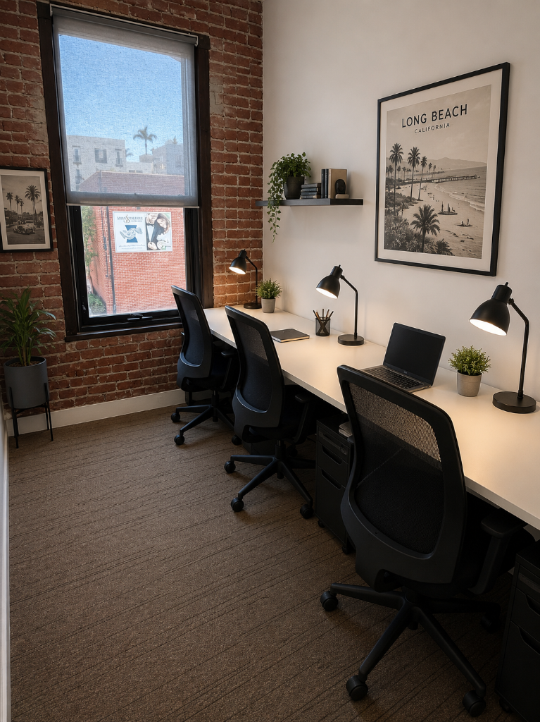 Dedicated desks with city view
