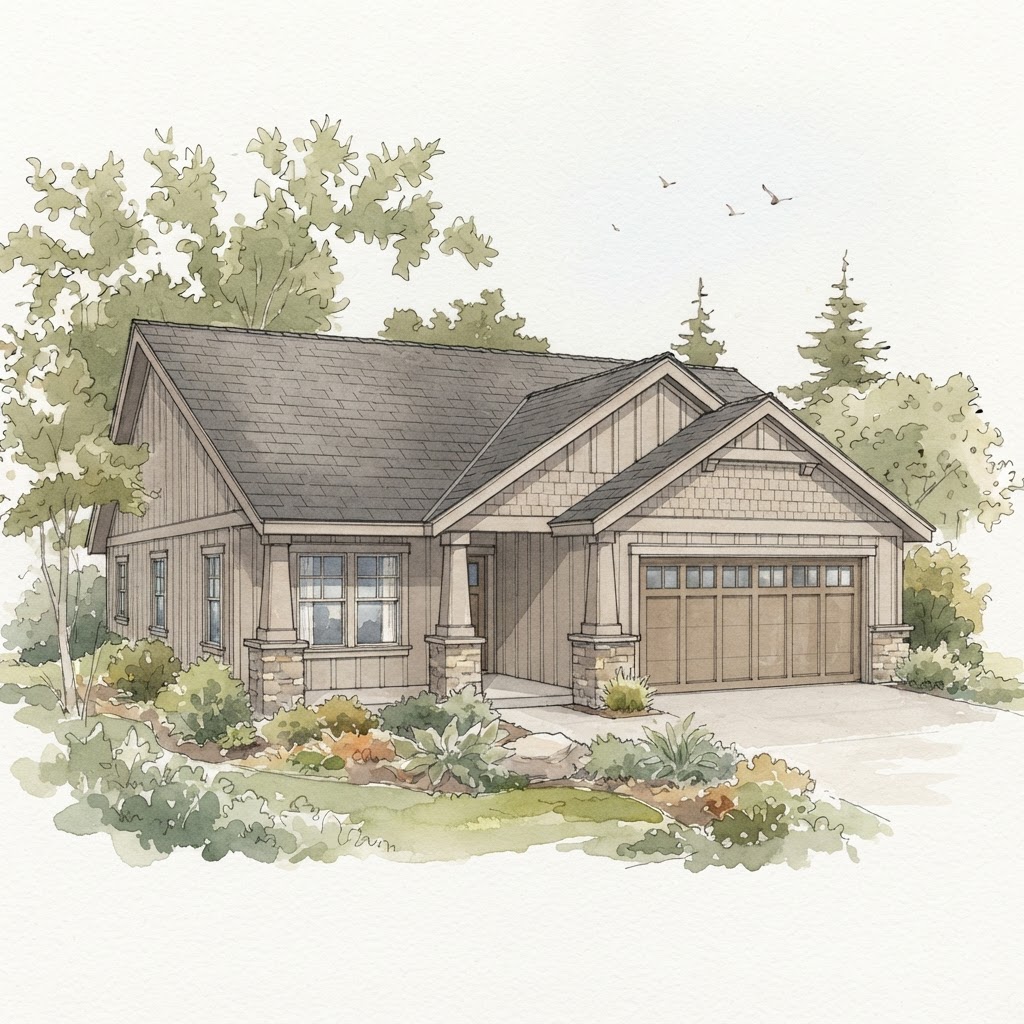 Stags Rest Spec Home — Front Rendering