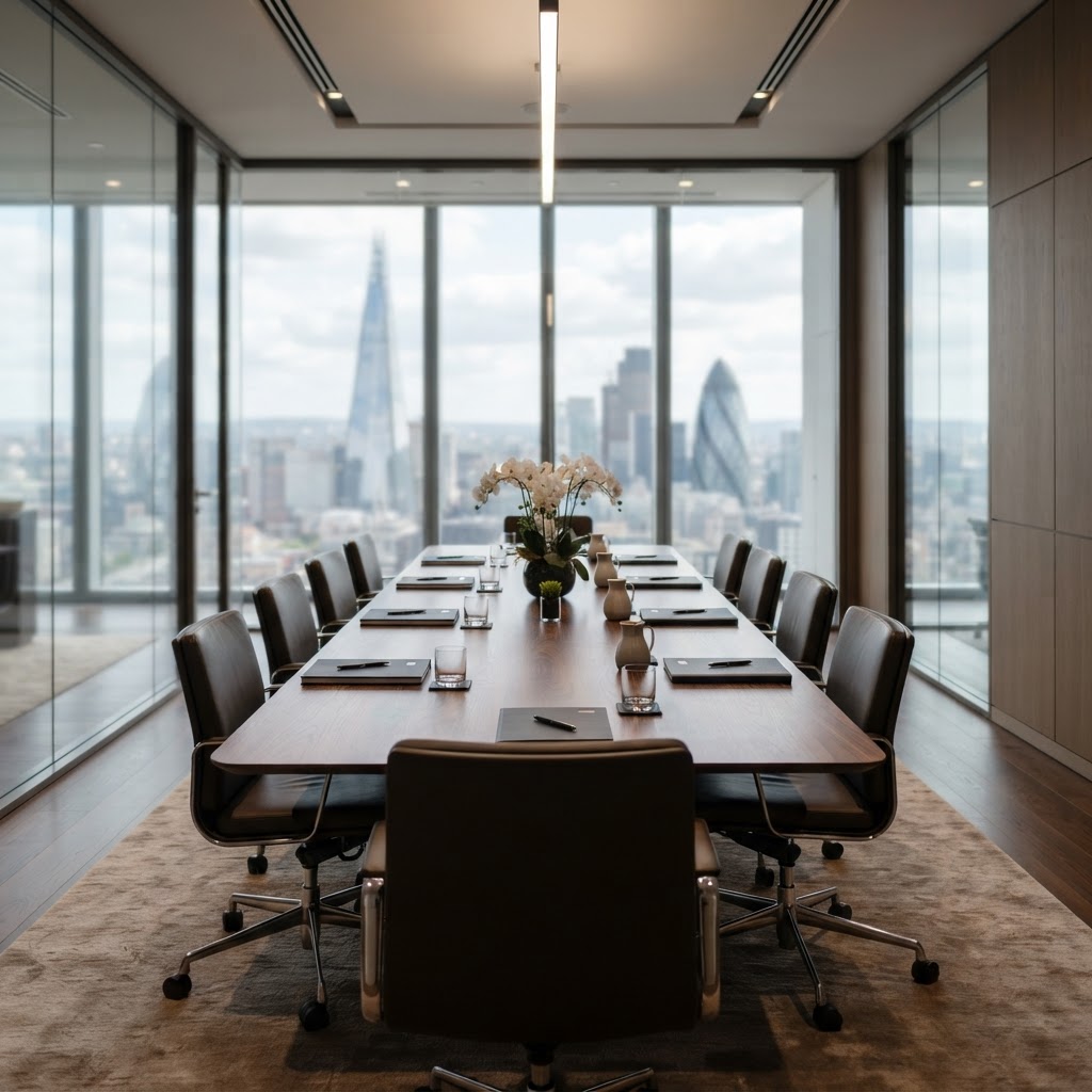 A modern boardroom in a professional office