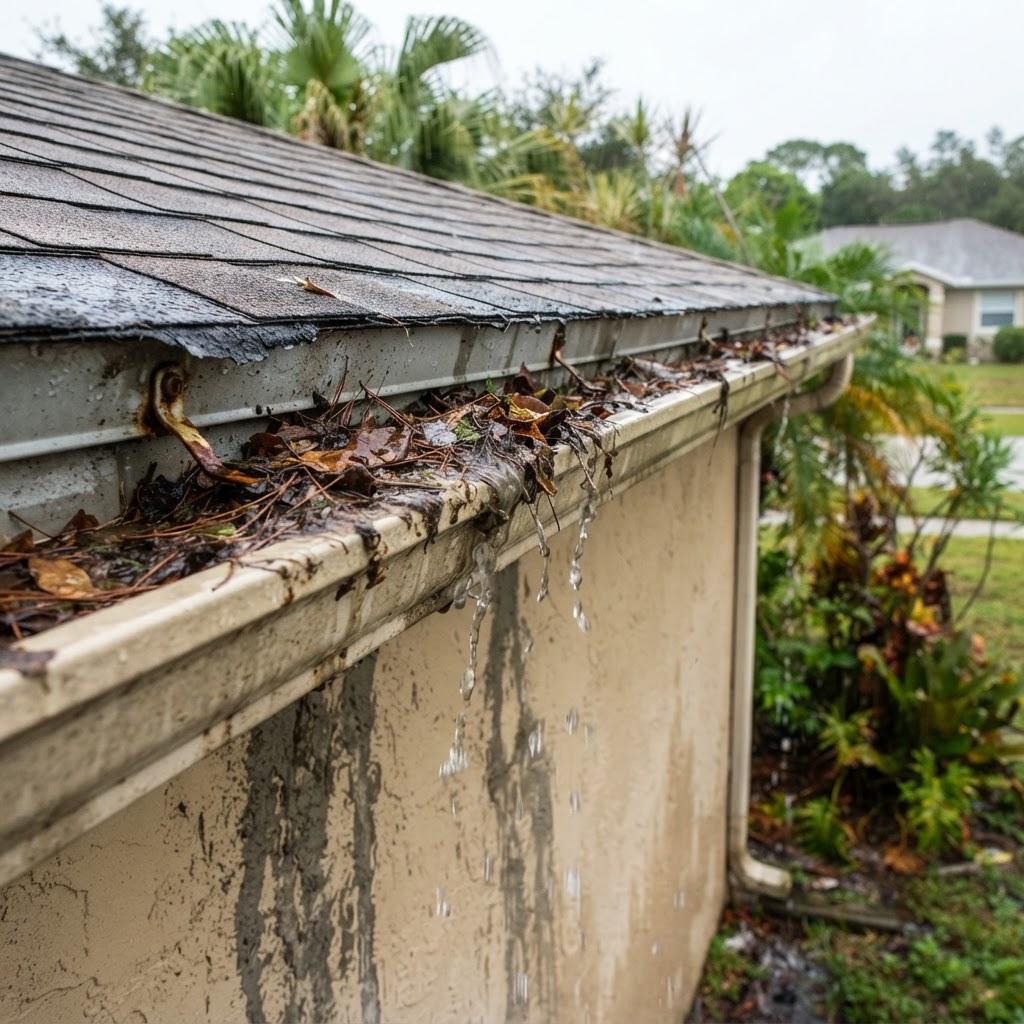 Before example: gutter cleaning in Miami-Dade County