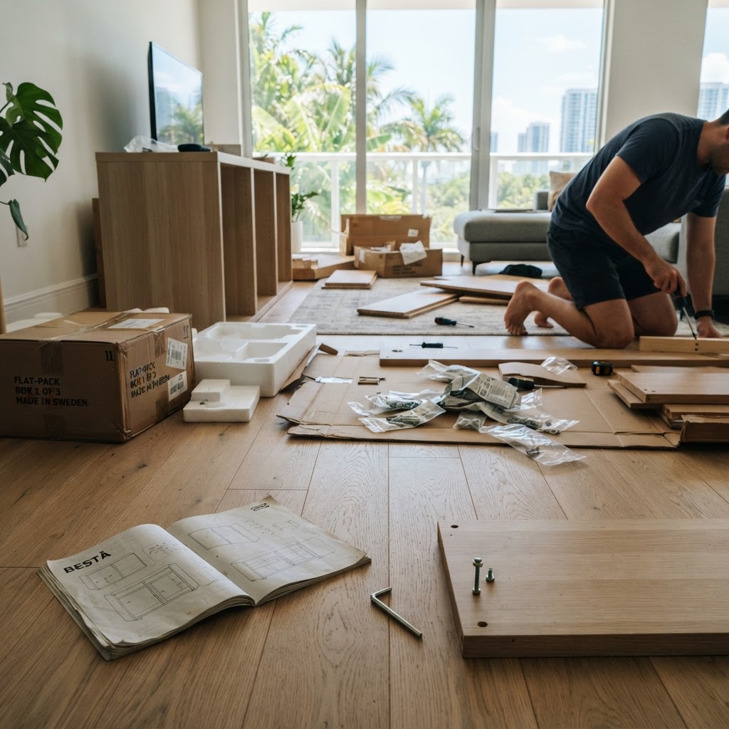 Before example: furniture assembly in Miami-Dade County