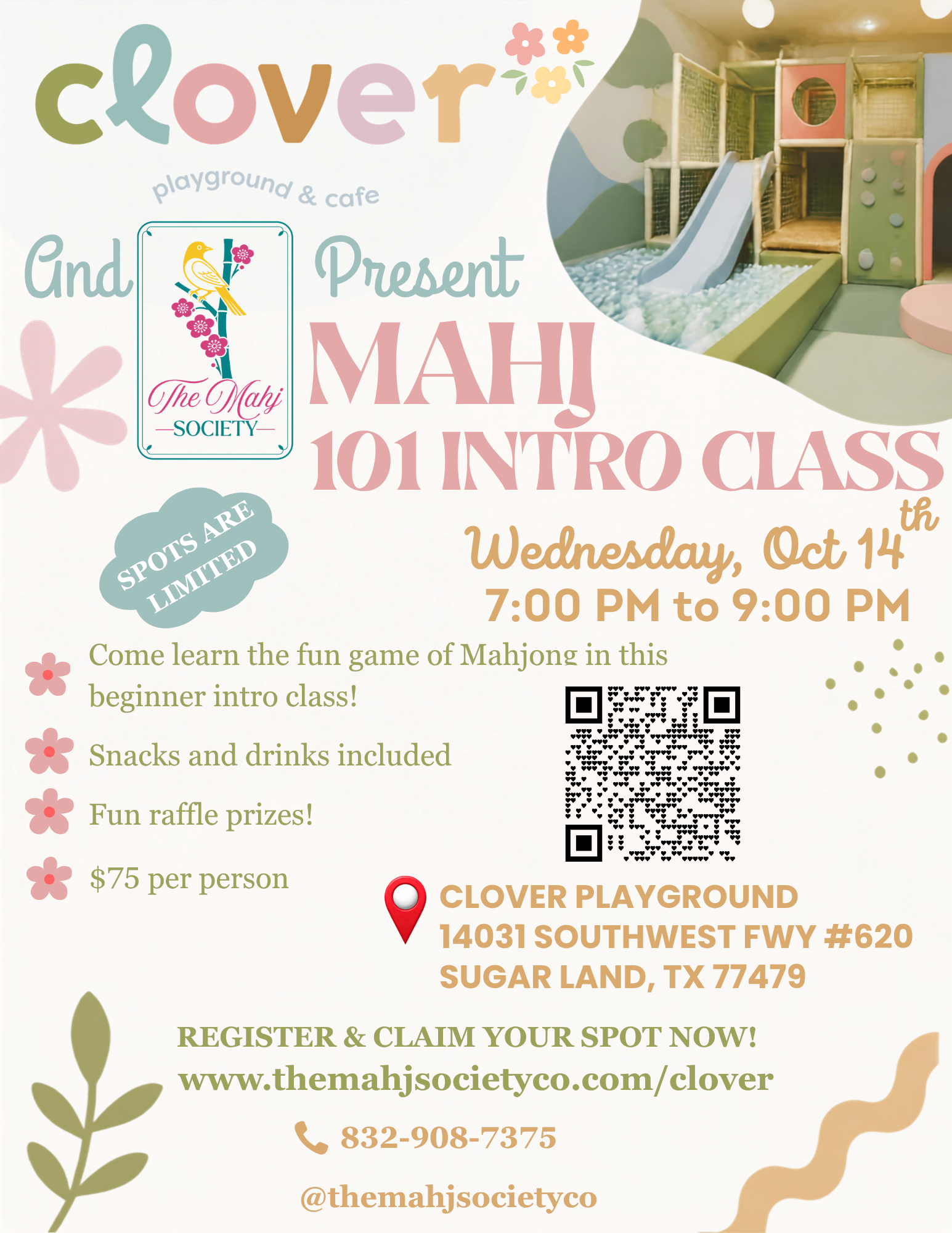 Mahj 101 at Clover Playground flyer