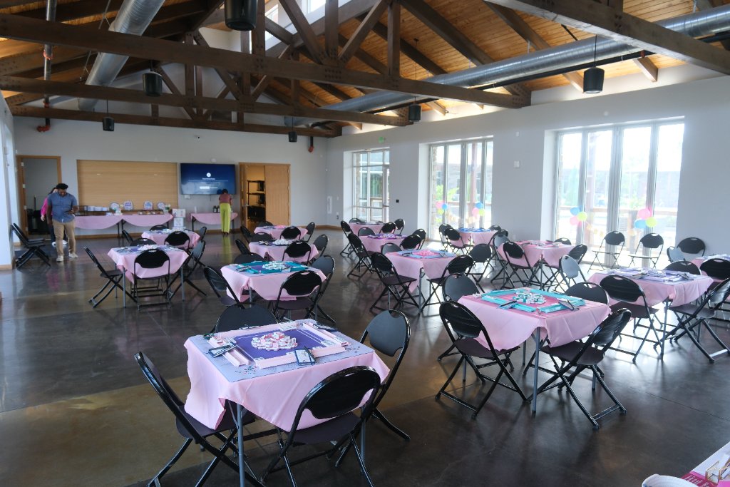 Beautiful mahjong event setup at apartment community