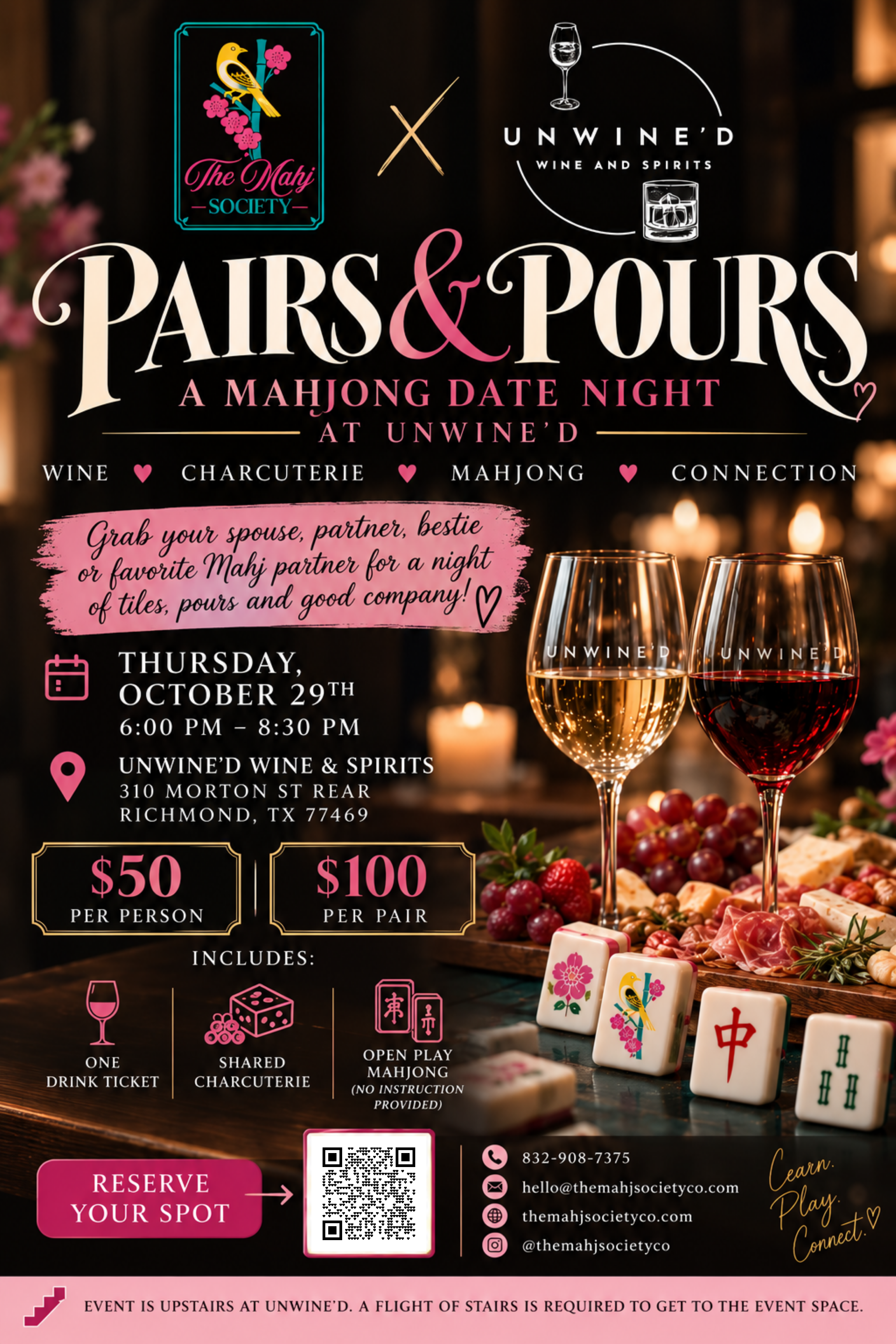 Pairs & Pours: A Mahjong Date Night at Unwine'd