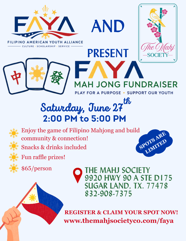 FAYA Mah Jong Fundraiser Flyer