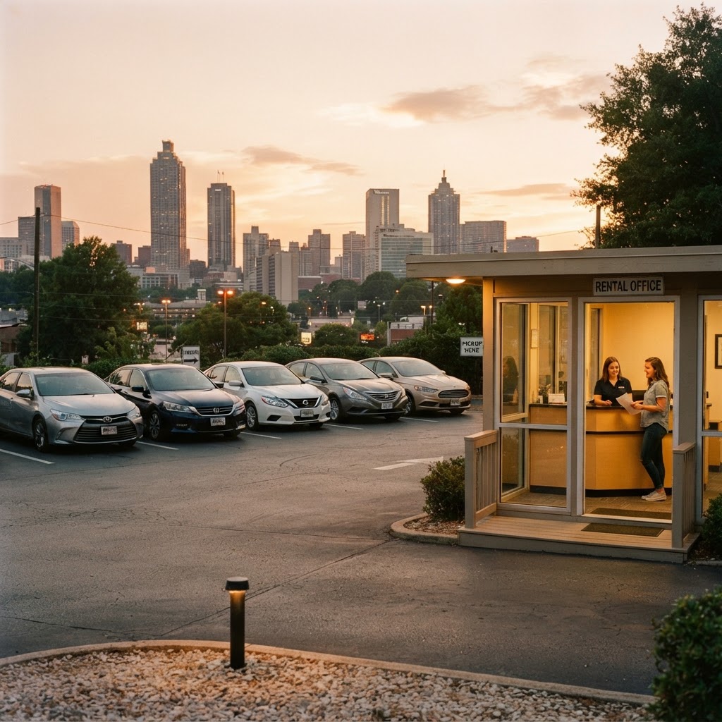 City Miles Rental vehicle pickup area in Atlanta