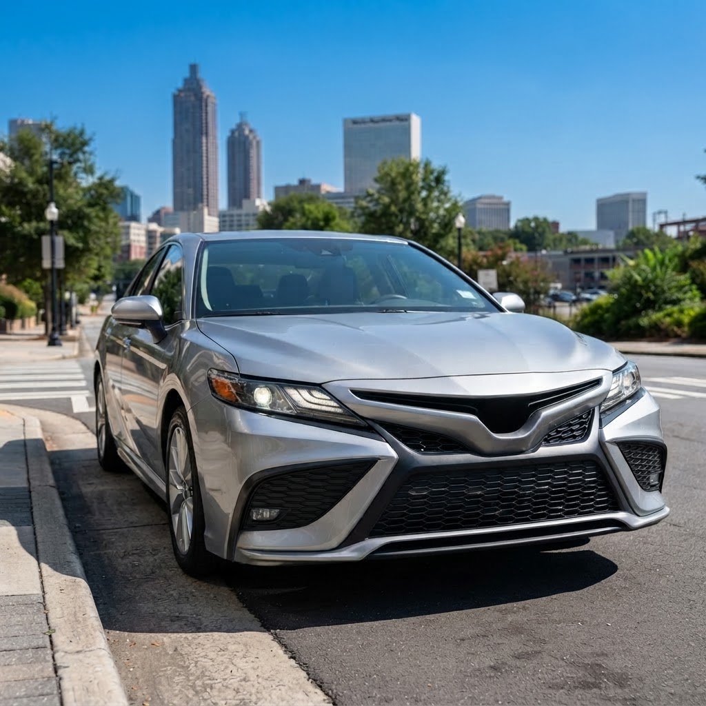 Clean, well-maintained sedan available for weekly rental in the Atlanta area