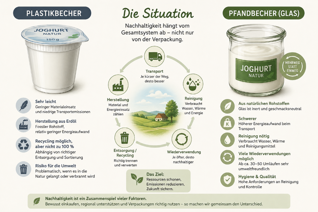 Pfandglas oder Plastikbecher – Was ist wirklich nachhaltiger? ♻️