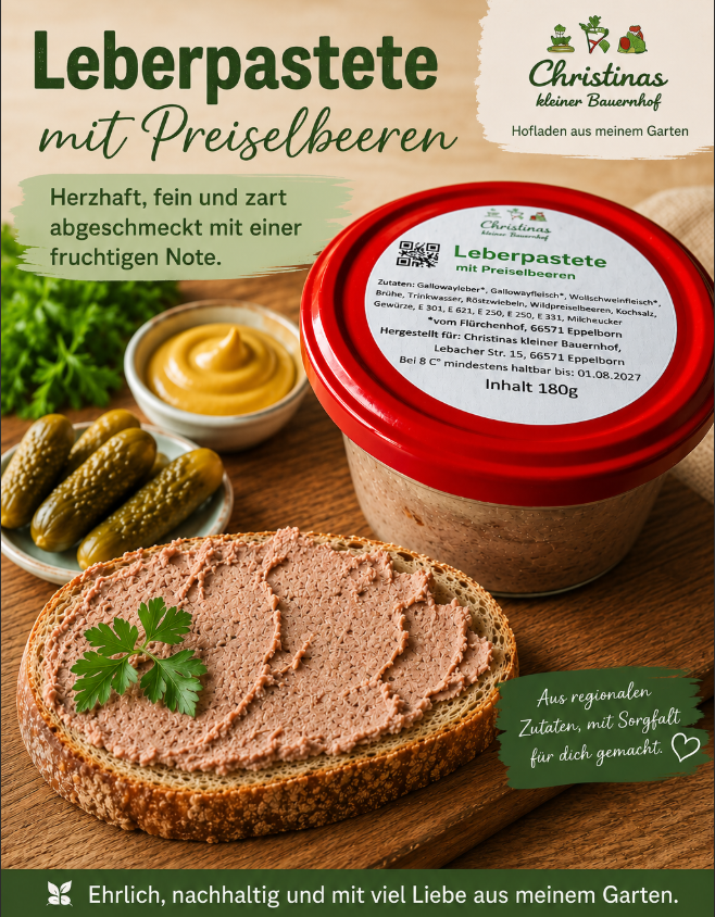 Leberpastete mit Preiselbeeren vom Flürchenhof Eppelborn