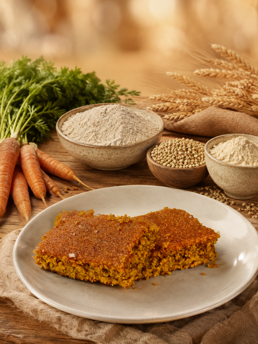 Möhren-Kuchen mit Ur-Dinkel und Buchweizen 🥕