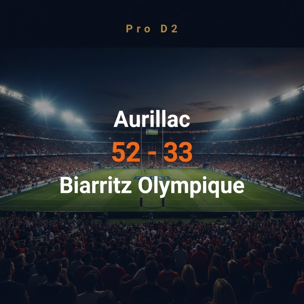 Aurillac 52-33 Biarritz Olympique