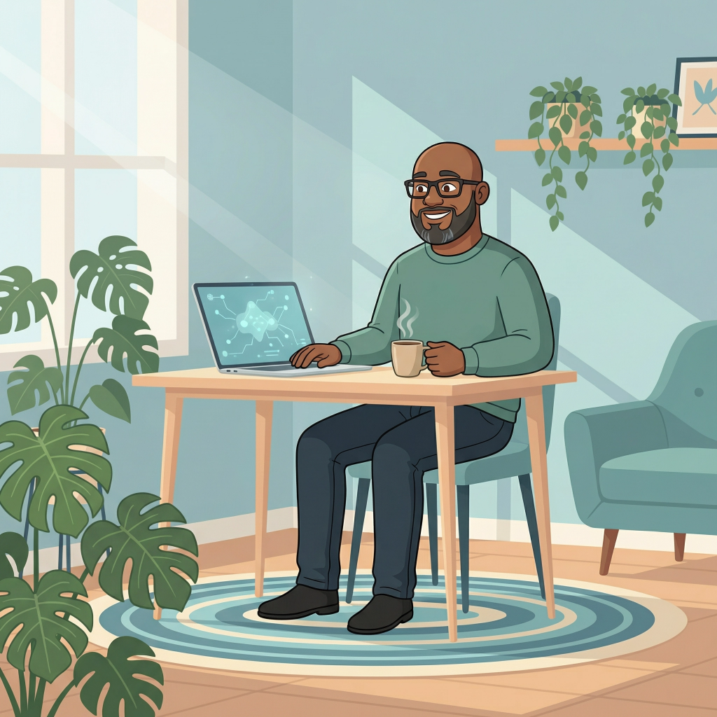 Business owner using AI