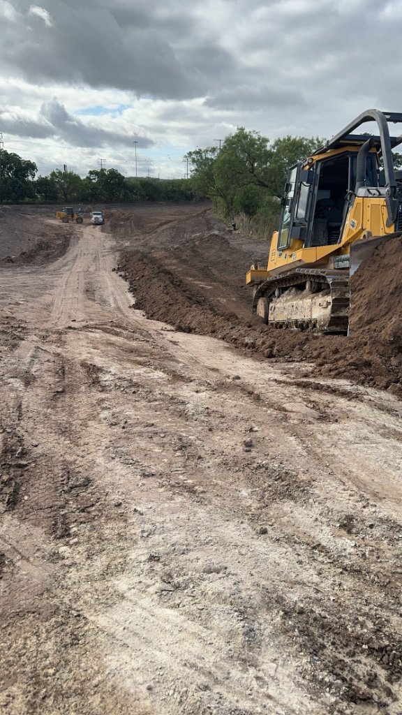 Bulldozer Pushing Earth