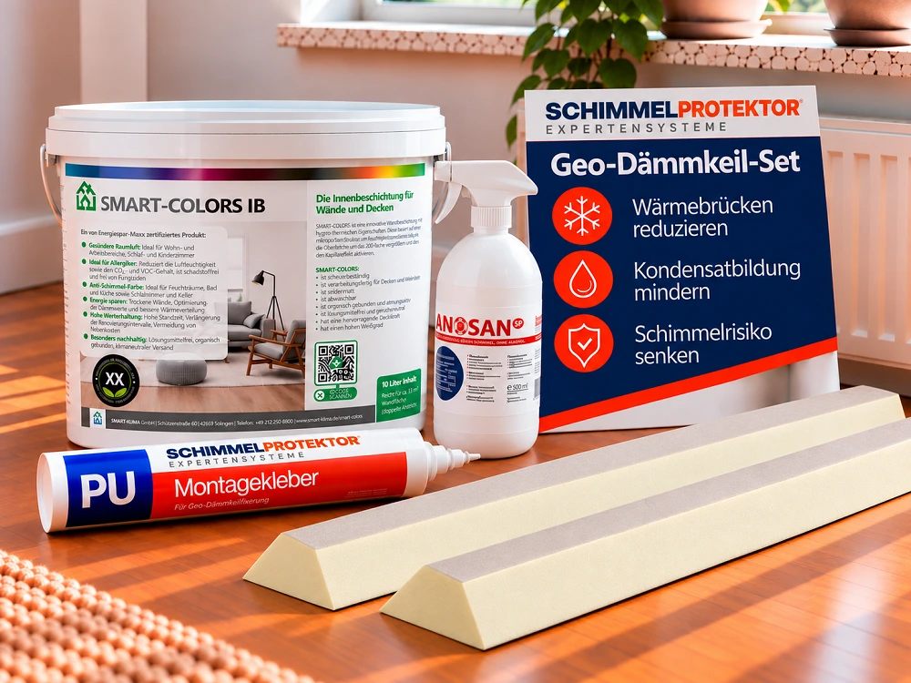Geo-Dämmkeil-Set von Schimmelprotektor: Dämmkeile, SMART-COLORS IB, ANOSAN SP und PU-Montagekleber
