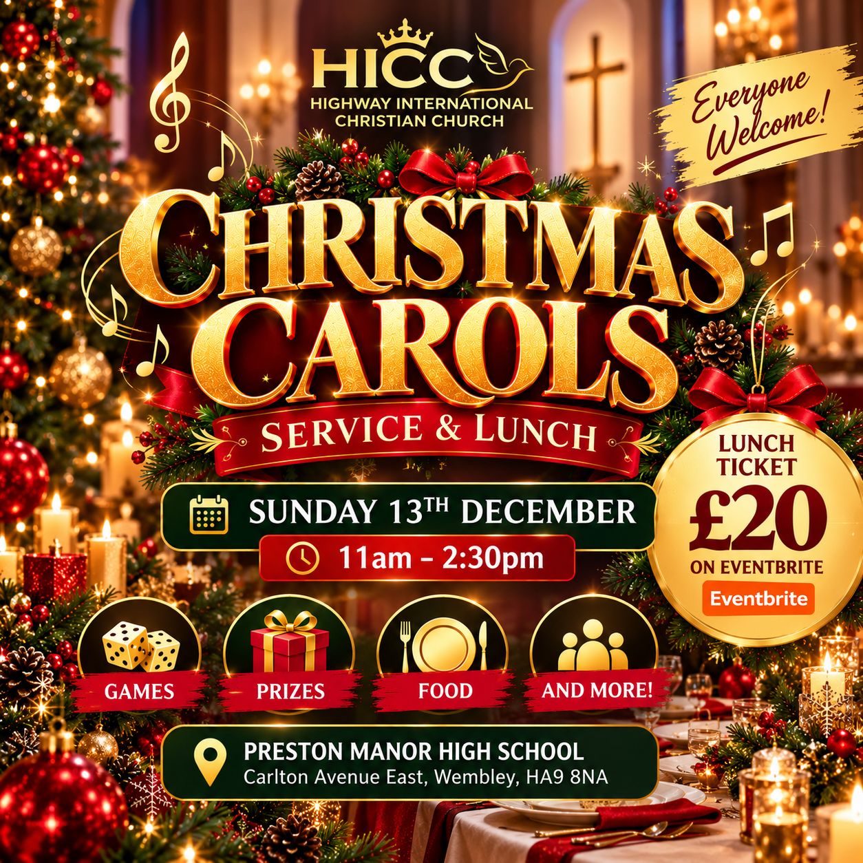 Christmas Carols Service & Lunch