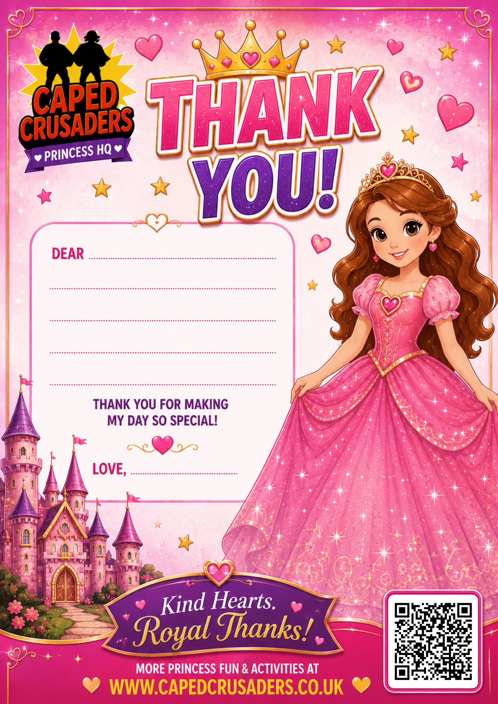 Princess Thank You Card