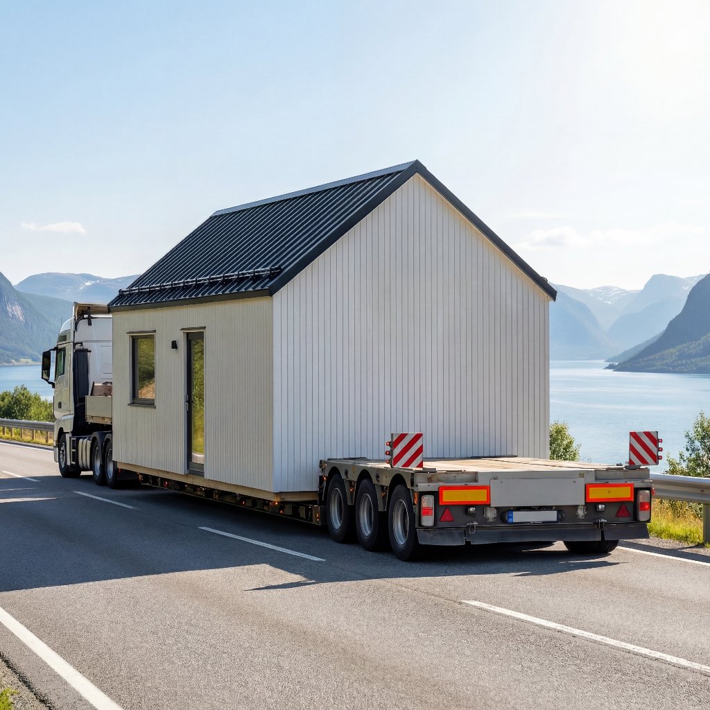 Step 5: Delivery – transport of the finished sauna