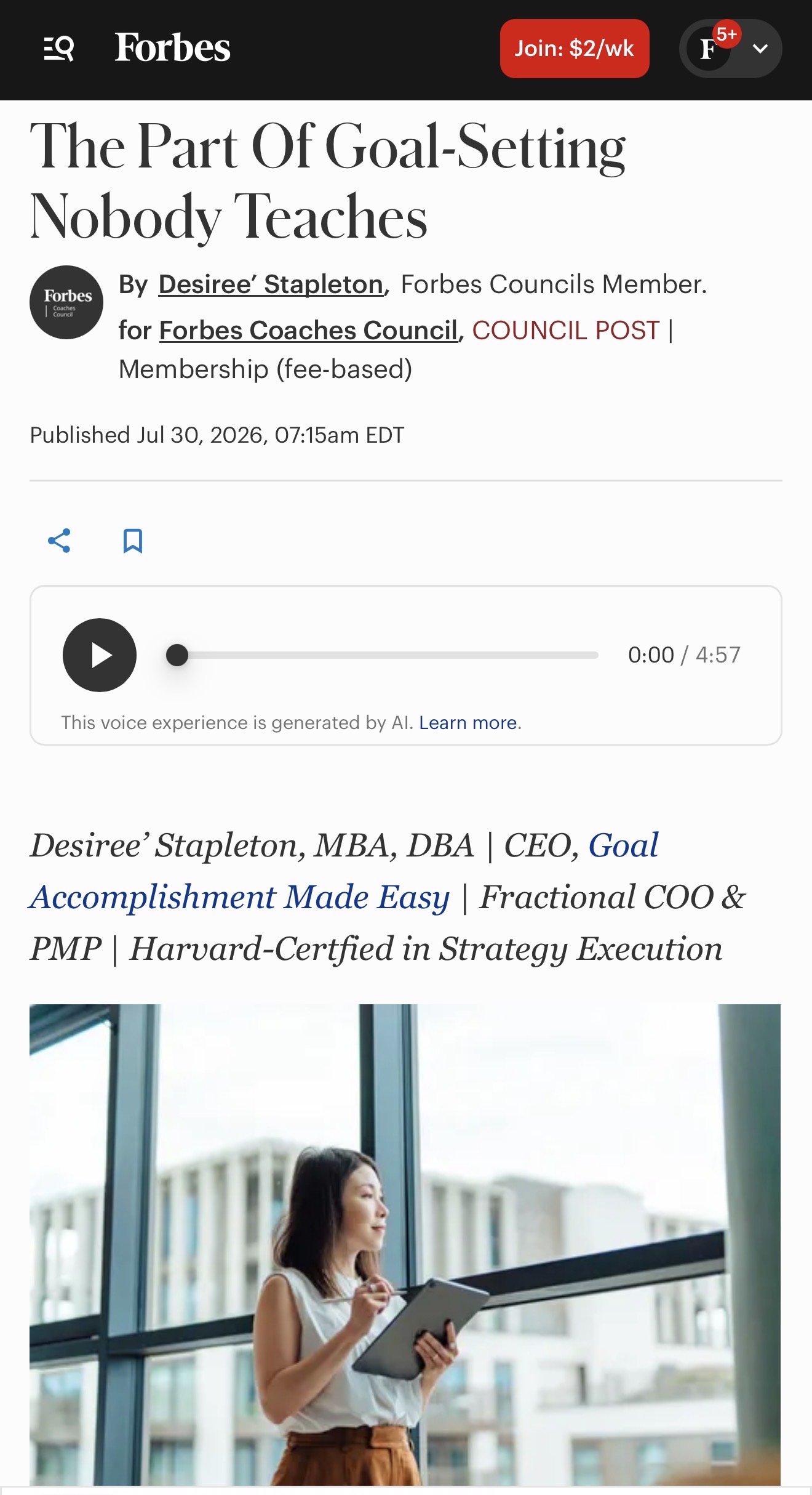 Forbes: The Part Of Goal-Setting Nobody Teaches