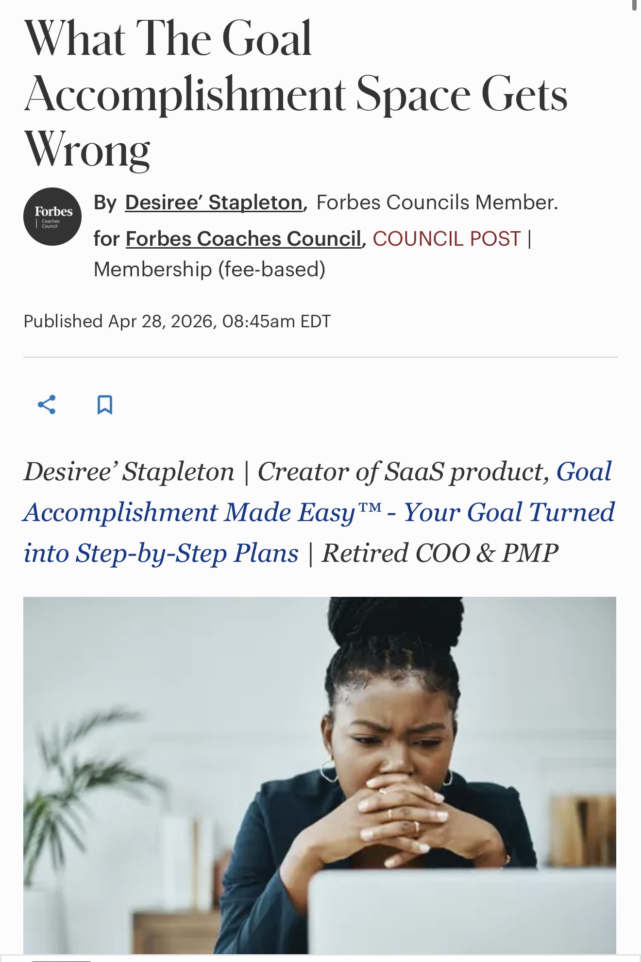 Forbes: What The Goal Accomplishment Space Gets Wrong