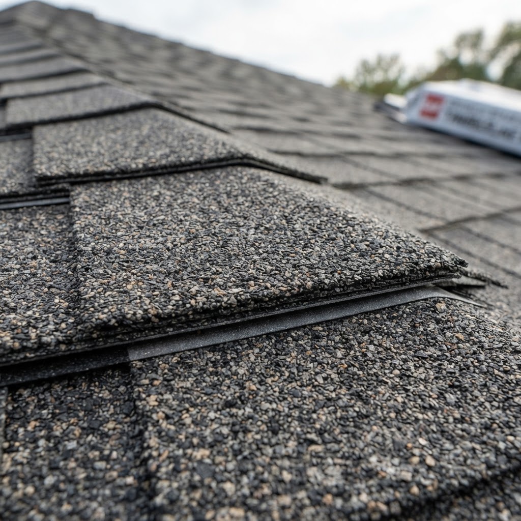Close-up of durable asphalt roofing materials used in Colorado