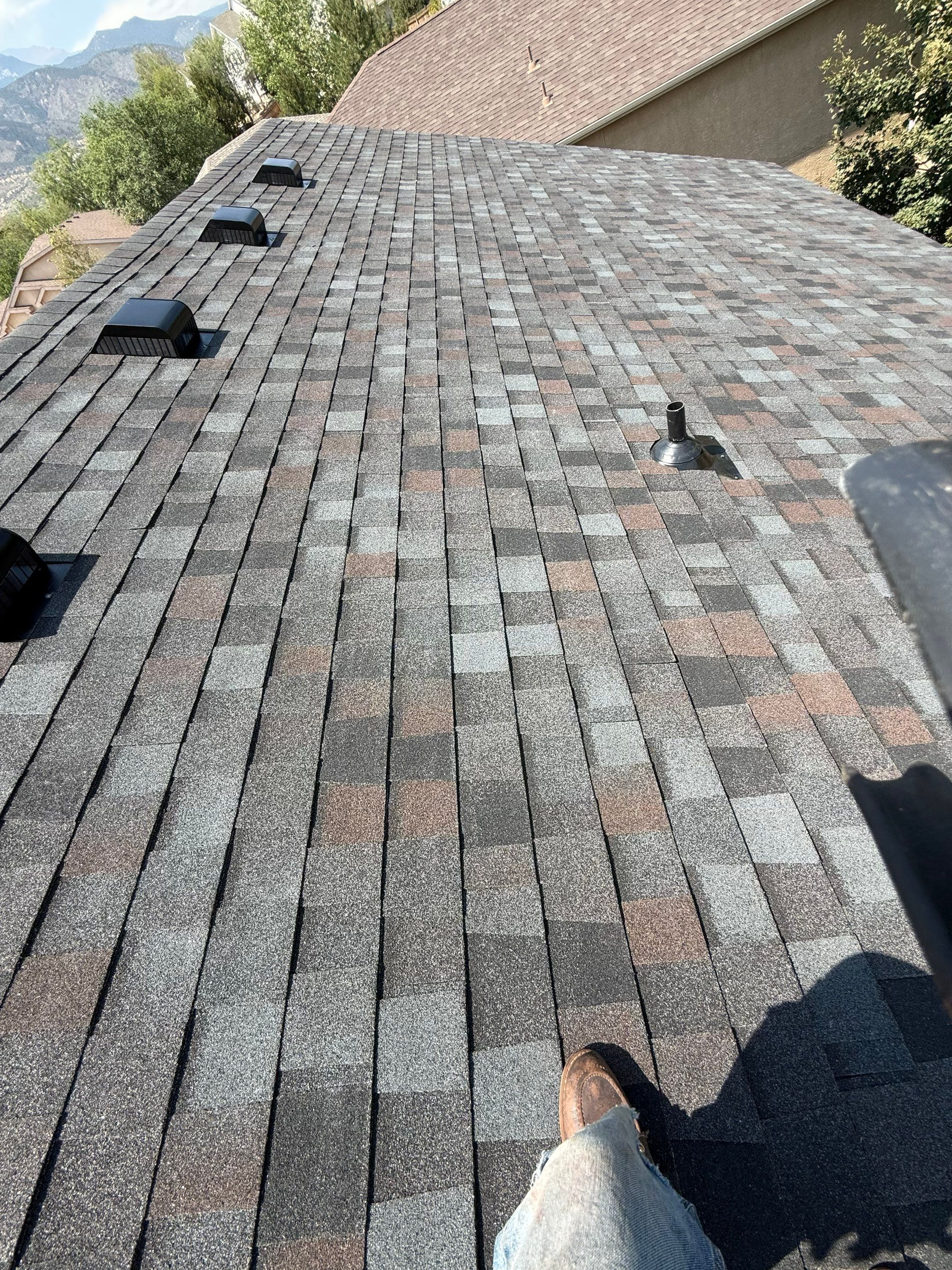 Completed Tamko StormFighter FLEX Class 4 shingle roof in Colorado Springs