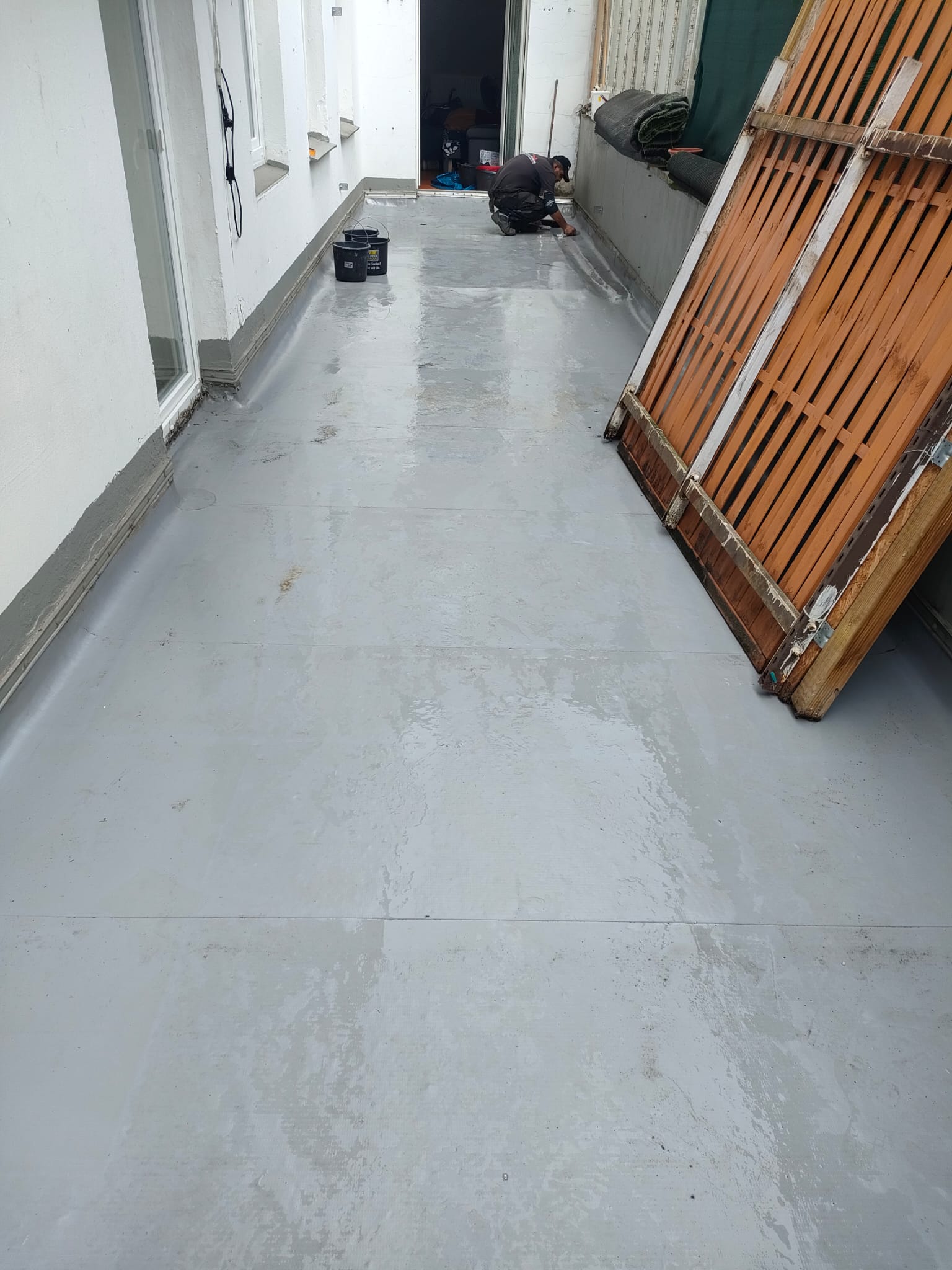 Beschichtung im Gange