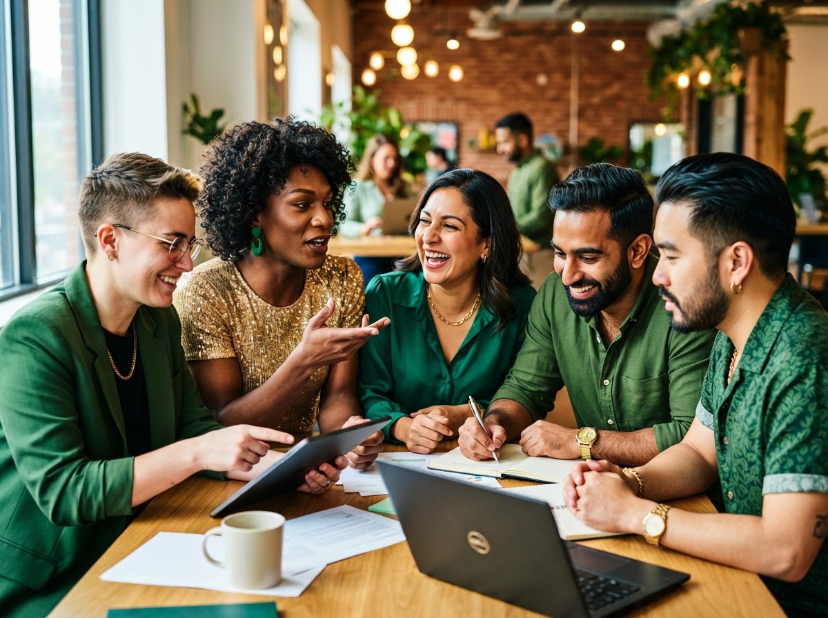 LGBTQ+ business owners collaborating