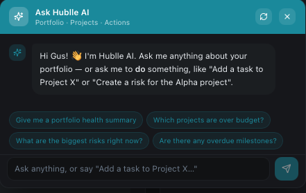 Natural language query — ask the AI anything about your portfolio